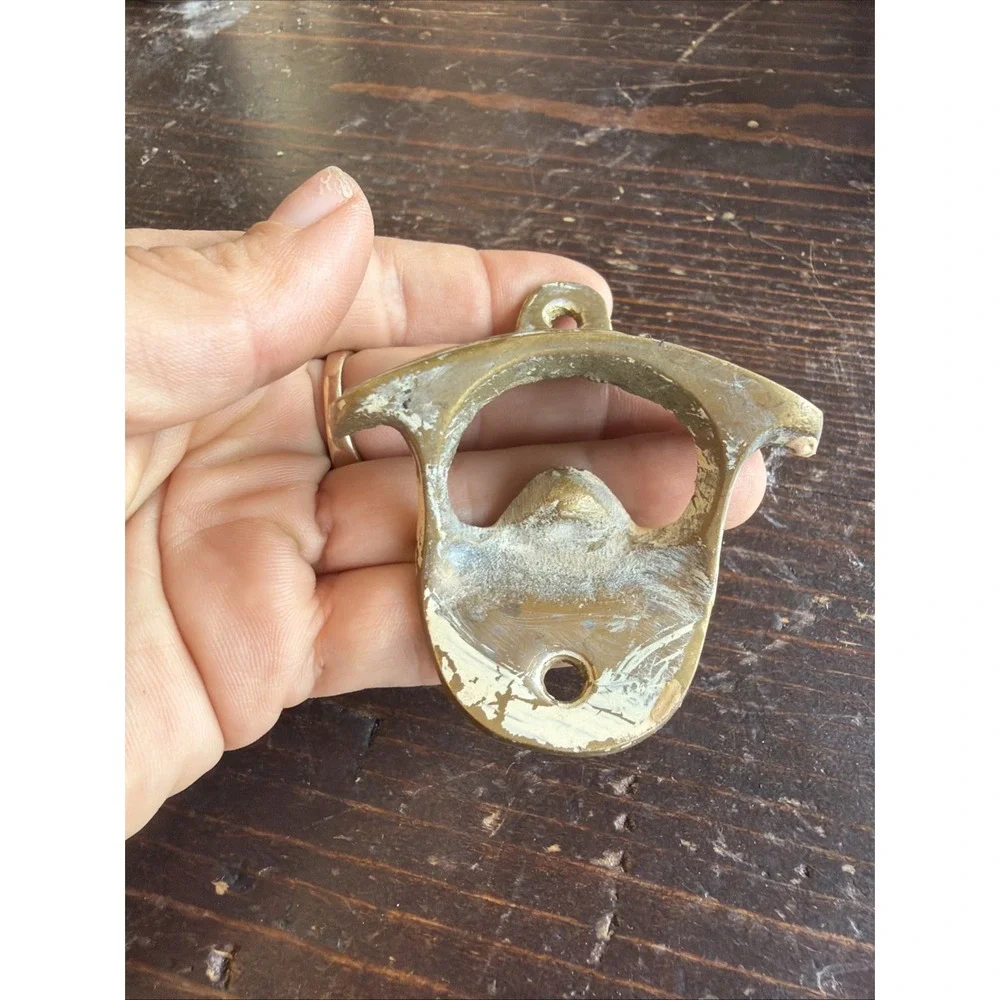 Coca-Cola Wall Mount Bottle Opener Vintage Brass Finish